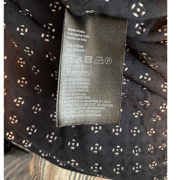 H&M Size 6 Navy Blue Polka Dot Off Shoulder Top - Picture 7 of 8